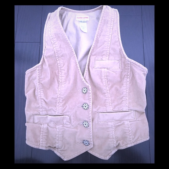 Guess fitted crop stretch corduroy vest NEVER WORN - Picture 2 of 6